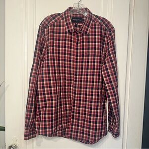 Paisley & Gray Men's Pink and Navy Plaid Button-Down Shirt Slim Fit